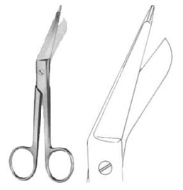 Ножницы хирургические, для разрезания повязок с пуговкой